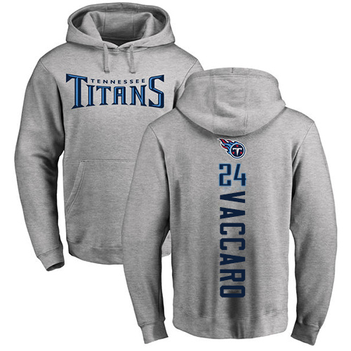 Tennessee Titans Men Ash Kenny Vaccaro Backer NFL Football #24 Pullover Hoodie Sweatshirts->youth nfl jersey->Youth Jersey